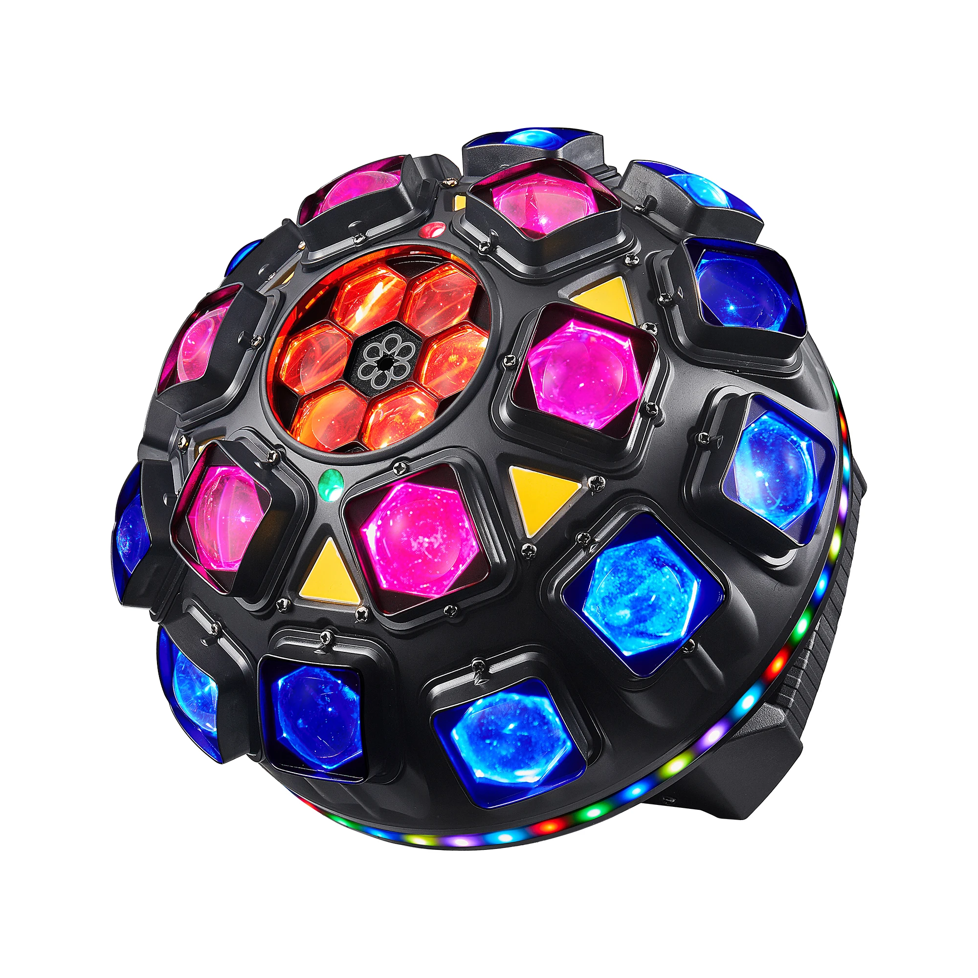 150W RGBW 4in1 LED Magic Ball Light with Red Green Laser Golden Strobe Effect for Pub Bar Club Party Circle Control via DMX