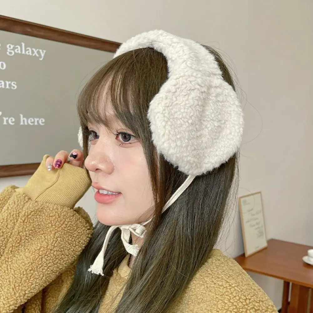 귀여운 한국어 Y2k 플러시 귀마개 조정 가능한 하위 문화 JK 로리타 귀마개 수제 야외 겨울 귀 덮개 소녀