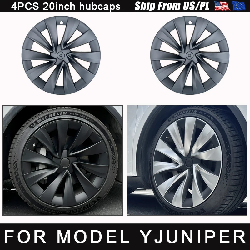 

4PCS Hub Cap 20 Inch for Tesla Model Y Juniper 2025 Wheel Cap Replacement Helix 2.0 Wheels Full Rim Car Accessories Wheel Cover