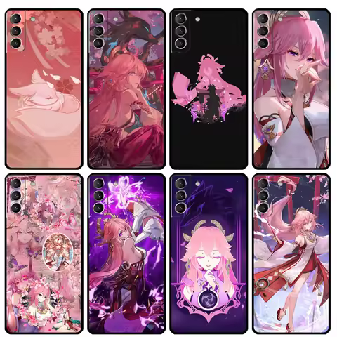Genshin Impact Yae Miko Phone Case For Samsung Galaxy S23 S21 FE S22 Ultra Note 20 10 S8 S9 S10 Plus S10e S20 FE Cover
