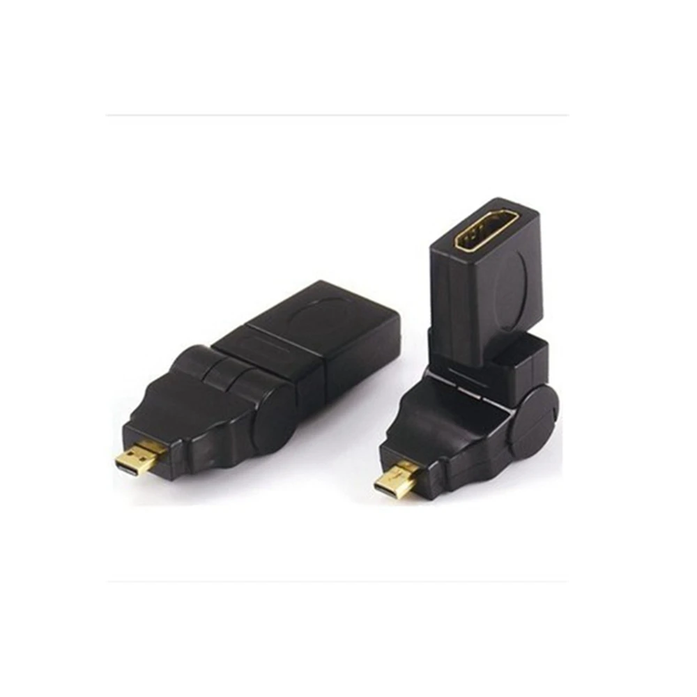 Prise compatible Micro HDMI HDTV, adaptateur rotatif, câble de conversion, adapté aux tablettes, HDMI 600, angle 90