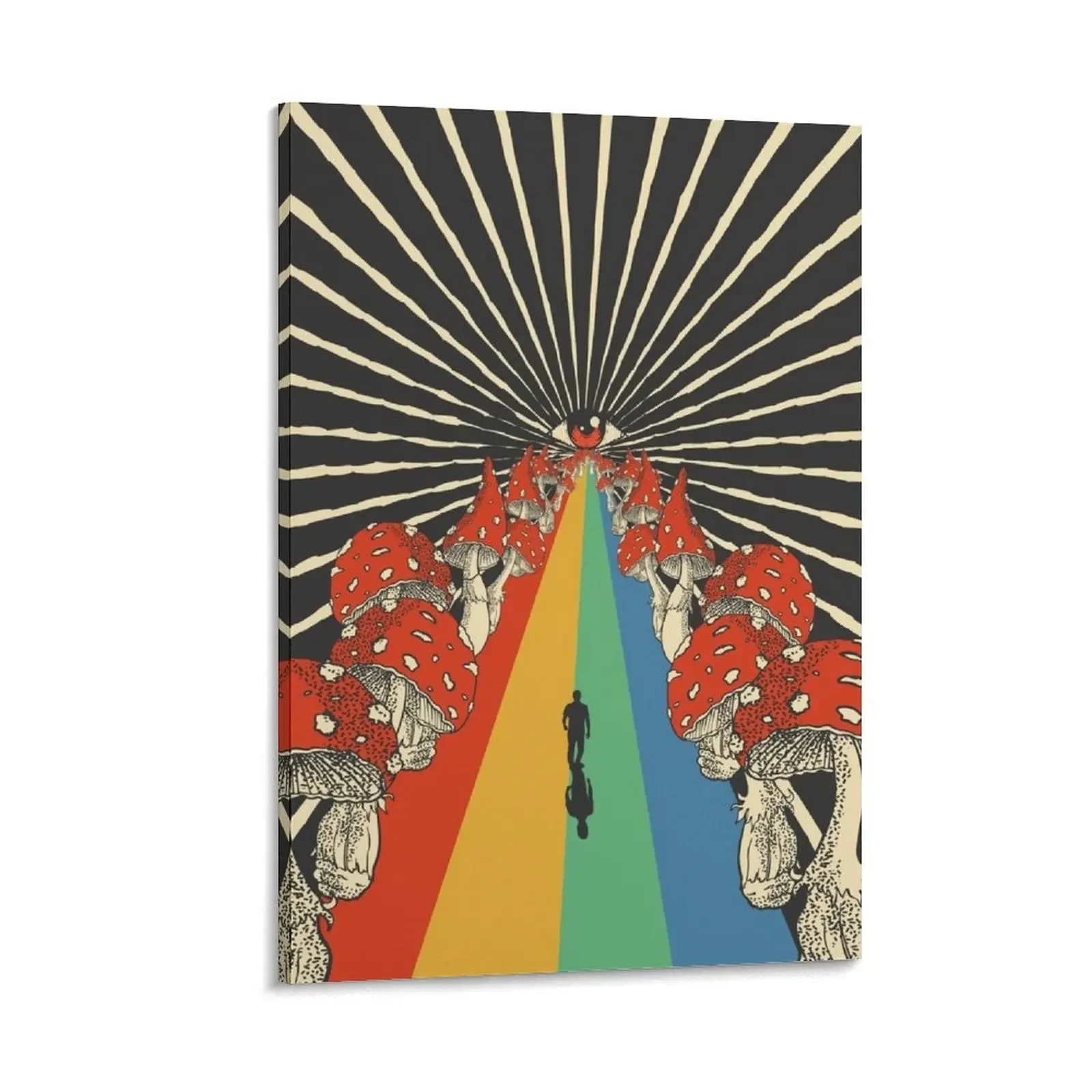 

psychedelic poster with mushrooms and eye, psychedelic journey Canvas Painting office decoration Home decoration