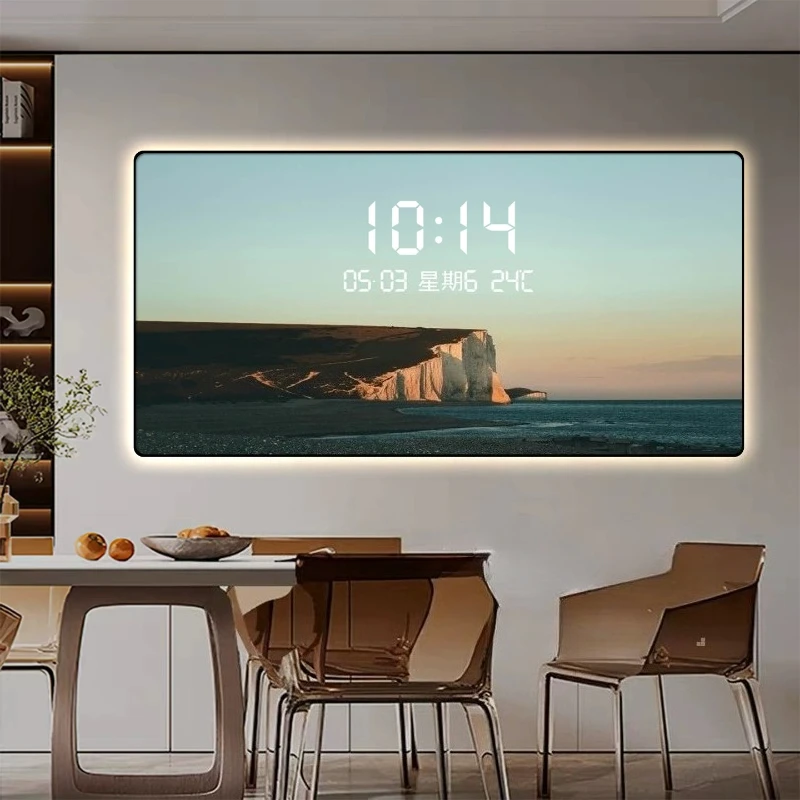 Dining Room Decoration Large Screen Plug-in Wall Clocks Home Decor Perpetual Calendar Electronic Clock Wall Clock Home Decor