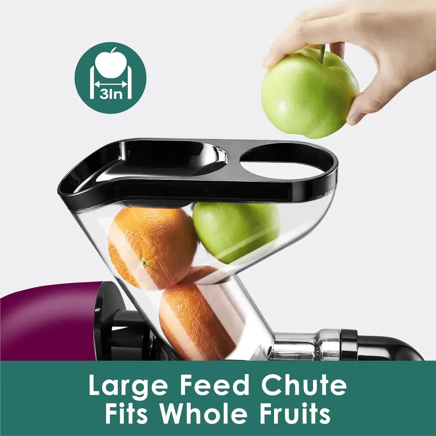 Masticating Juicer Extractor, High Juice Yield Slow Juicer Machines for Fruit