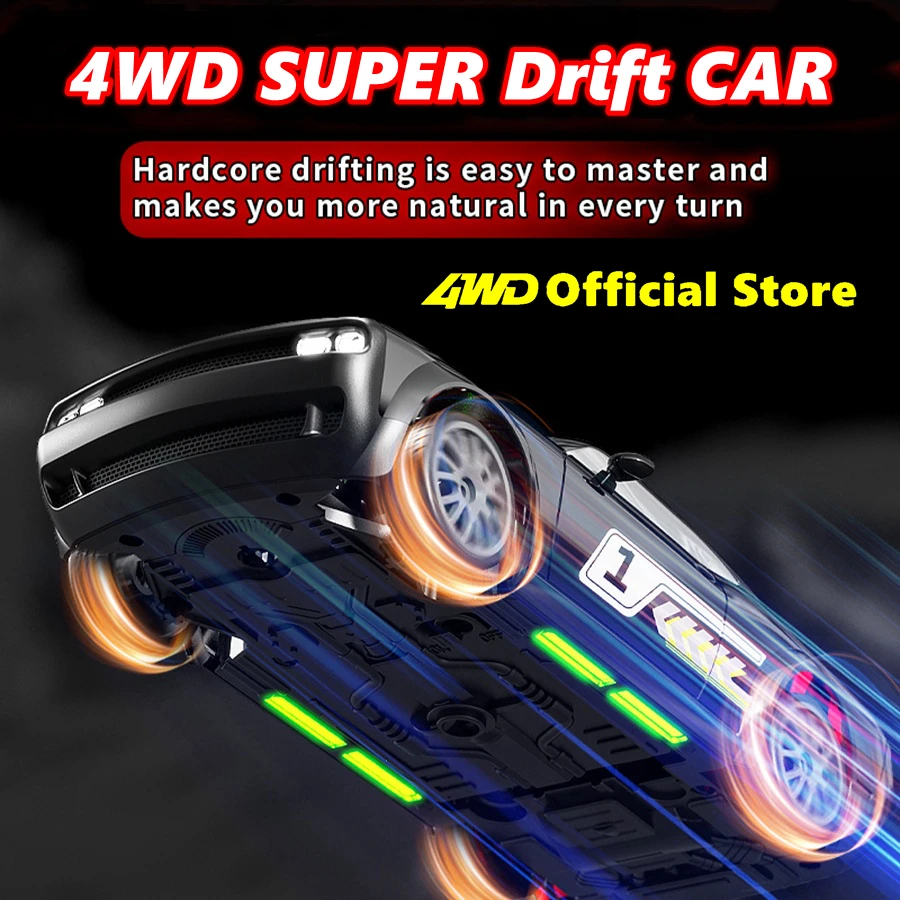 

High Speed 4WD Remote Control Car Racing RC Drift Model Sports Cars with LED Lights Toys Gift for Kids Gifts
