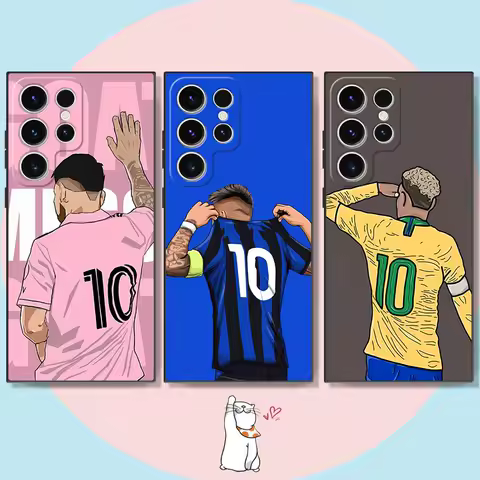 Football Star Digital Case for Samsung Galaxy S25 Ultra S22 Plus S24 S21 FE S23Ultra S20 Black Soft Shell S25+ S23 FE S24Ultra