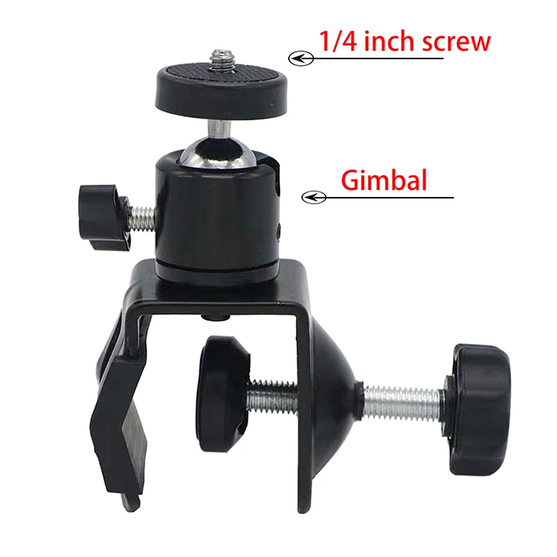 Metal Clamp With 360° Mini Ball Head Quick Release Clamp Bracket Tripod Mount 1/4 Screw Clip For Flash Light Mic Monitor Camera