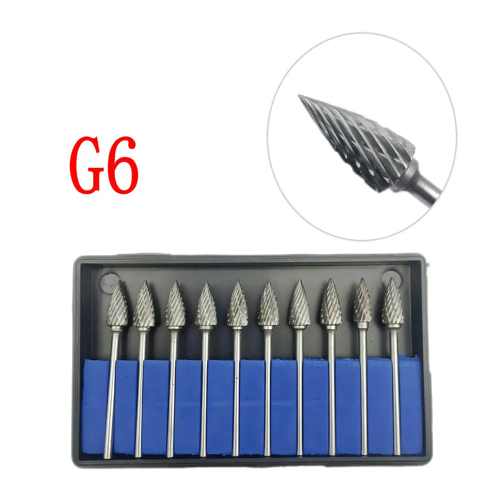 10pcs Dental Lab Polisher Drills Assorted Tungsten Steel Carbide Burs  2.35MM Low Speed Handpiece Polisher