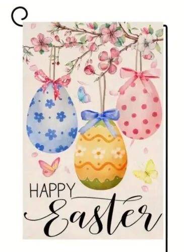 Happy Easter Garden Flag 12x18in Double sided NEW