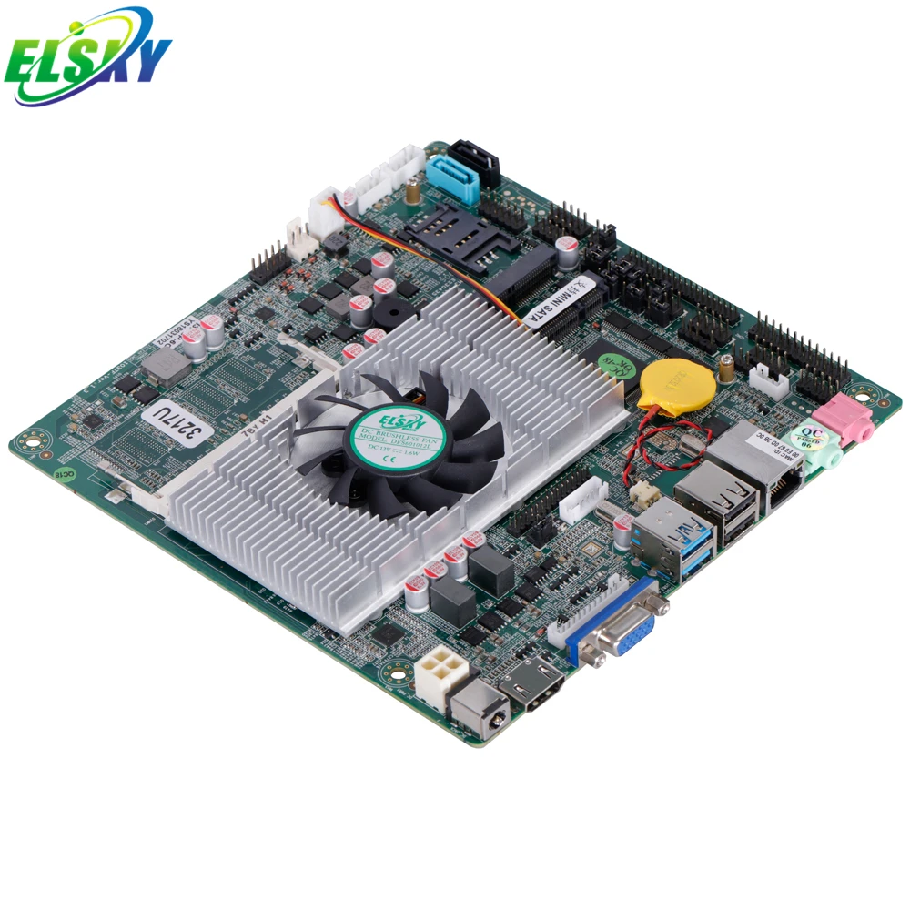 ELSKY Hot Sale Manufacturer China 8 USB COM DC 12V Mini-ITX Motherboard Based Cheap Core I3 3217U Processor
