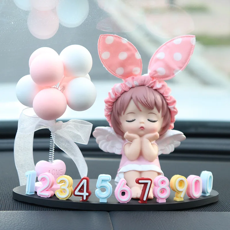 Car Cartoon Telephone Number Plate Interior Anime Ornament Cute Annie Balloon Decoration Auto Temporary Parking Card Accessories