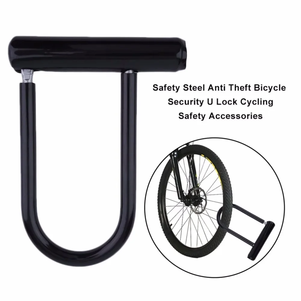 Bicycle U-Lock Portables Heavy Duty Waterproof Anti-Theft Security Motorcycle Scooter Cycling Bike Wheel Lock With Key