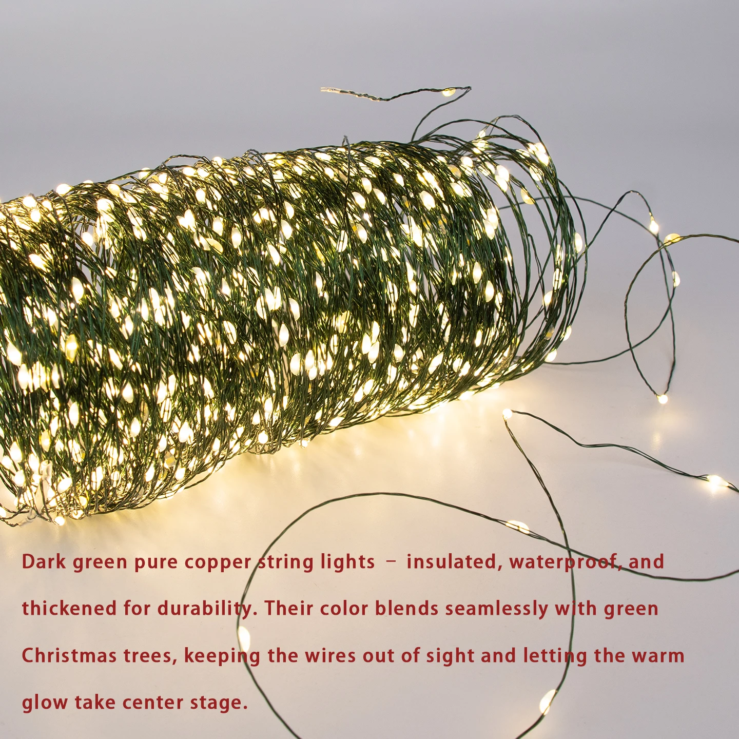وميض ستار شجرة عيد الميلاد الديكور الجنية أضواء الأخضر الأسلاك النحاسية 30 متر 50 متر 100 متر 120 متر 200 متر 300 متر المكونات في جارلاند سلسلة ضوء #4