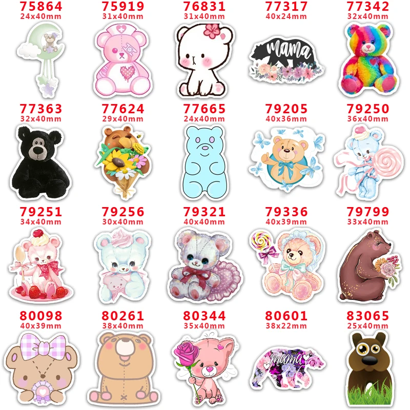 10 Pieces Bear Prin…