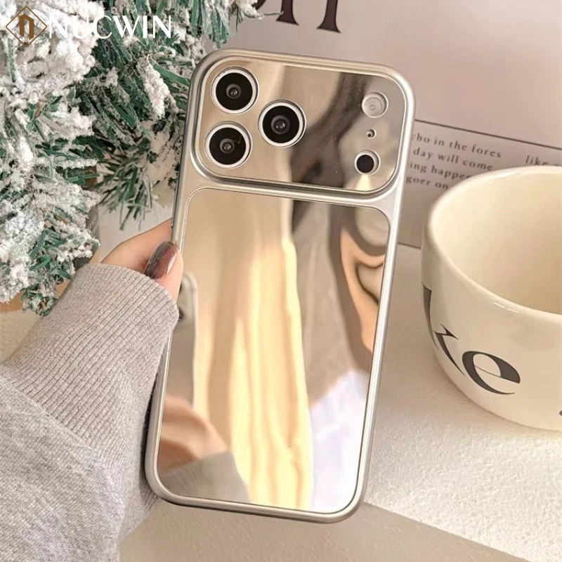 Neue INS Silber Spiegelbeschichtete Hüllen für iPhone Air 17 16 15 14 13 12 11 Pro Max Xsmax Xr Make-up Case Stoßfeste Abdeckung 17Pro Max