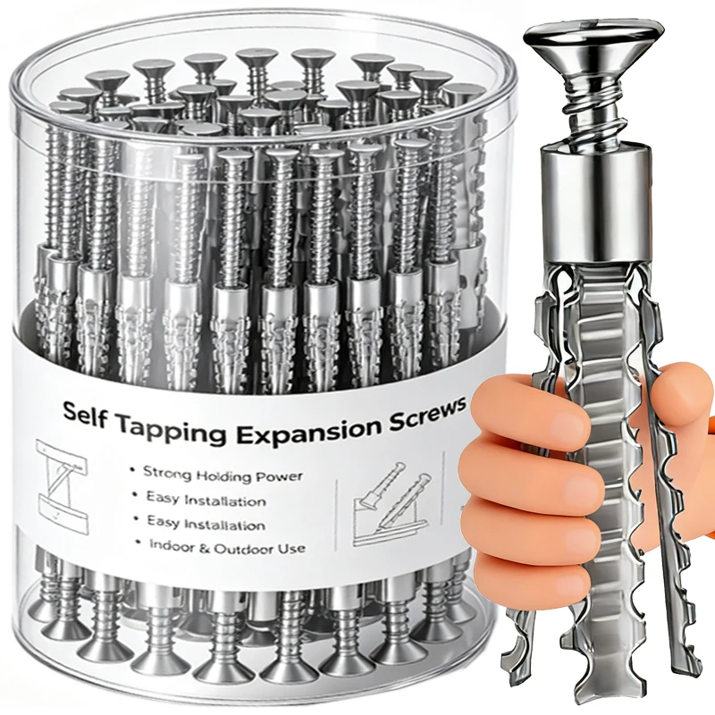 Self-Tapping Screw And Expansion Tube Anchor Kit Carbon Steel Heavy Duty Drywall Concrete Drilling Plug Expansion Bolt Fasteners