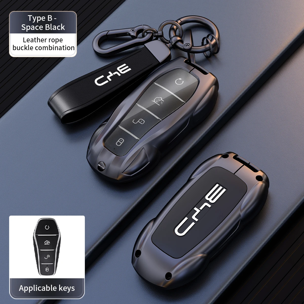 Zinc Alloy Car Remote Key Case Cover Holder Protector Shell For BYD Qin Plusdmi Atto 3 Han EV Dolphin Durable Car Accessories