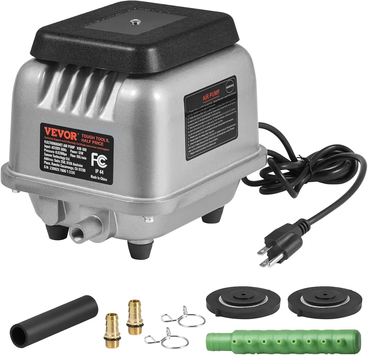 

Linear Air Pump, 109L/Min Air Flow Septic Aerator Pump, Aeration System for 1/2 Acre 10 FT Deep Ponds, Water Gardens