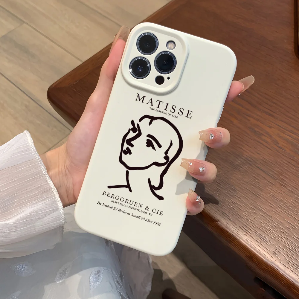 Henri Matisse Art For iPhone 16 15 14 13 12 11 Pro MAX Plus Liquid Silicone Velvet All-Inclusive Soft Phone Case