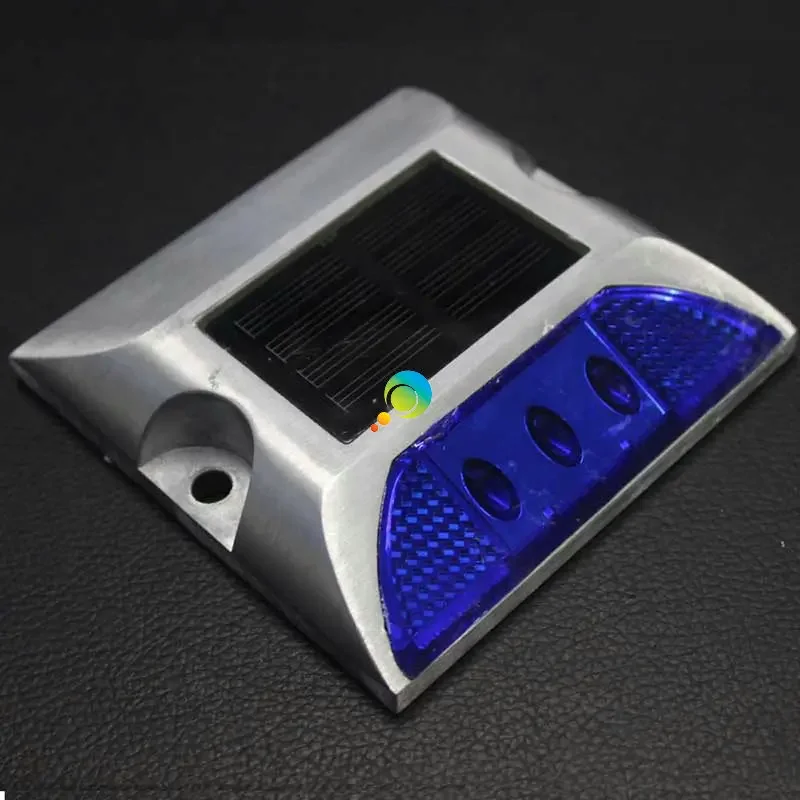 Aluminum Material Road Stud Marker, One Side Green YELLOW RED BLUE WHITE LED Light, Aluminum Material Reflector, Solar Power