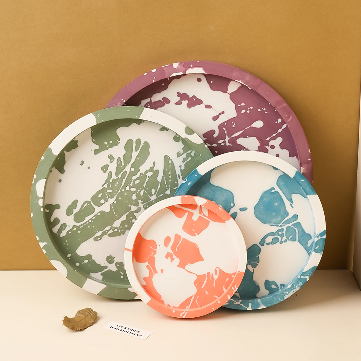 Round Tray Silicone Mold Round Coaster Storage Tray Storage Board Vase Base Resin Mold  Gypsum Concrete Casting Mould Home Decor