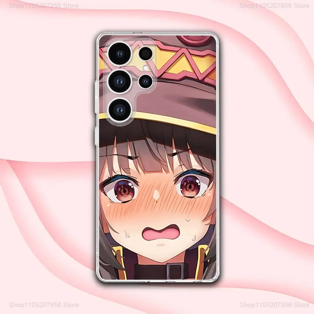 Leuke M-Megumin Anime Voor Samsung A30,71,51,S9,10,20,Ultra,FE,Lite,S25,24,22,23,21,PIus Transparante Zachte Telefoon Case