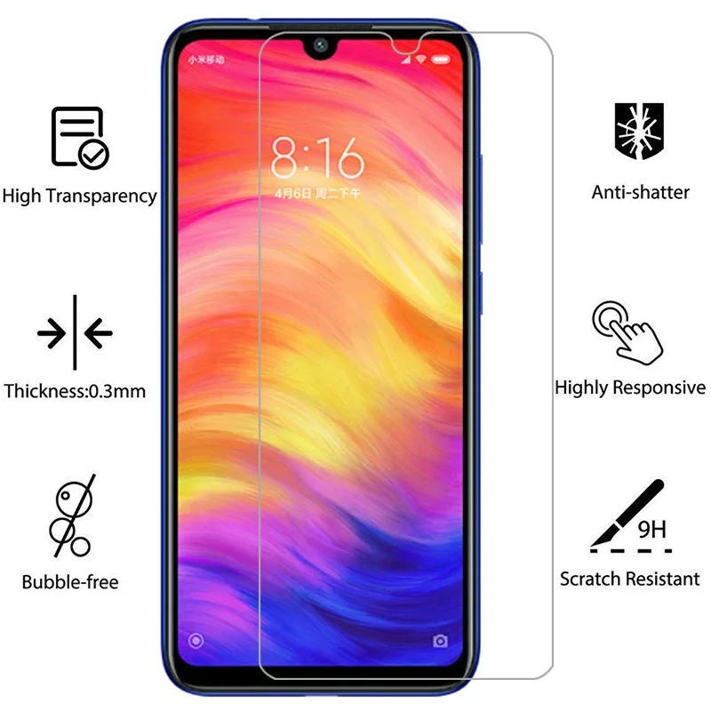 tempered glass screen protector for xiaomi redmi note 7 case cover on ksiomi redmy note7 not not7 protective phone coque bag 360