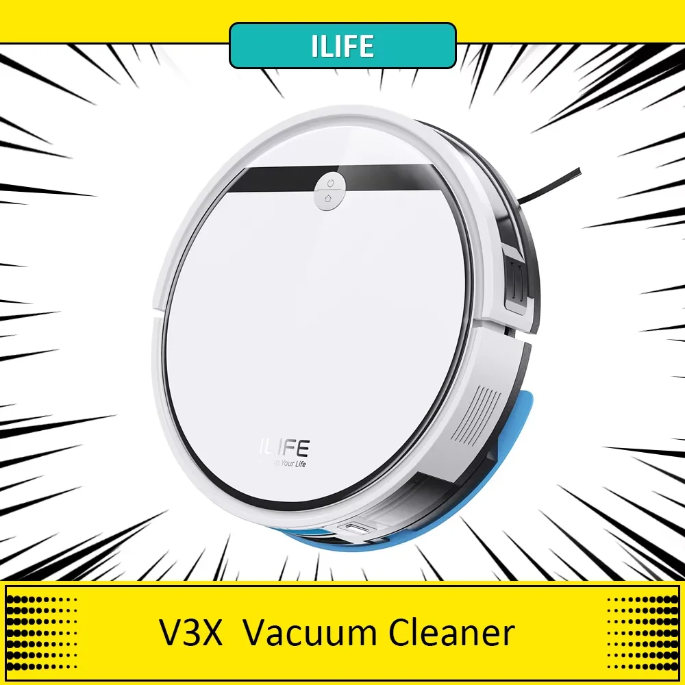 ILIFE V3X Robot Vacuum Cleaner, 2 in 1 Vacuum and Mopping, 3000Pa Suction 300ml Dustbin, Up to 120min Runtime Smart APP Control