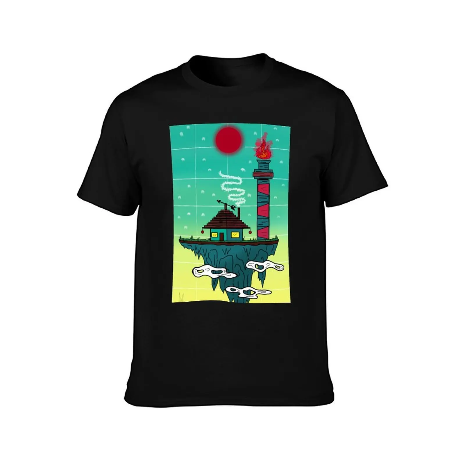 Tranquility T-Shirt, Summer Casual Cotton Tee, Oversized Streetwear Tops, Vintage Graphic Print, Loose Fit Short Sleeve