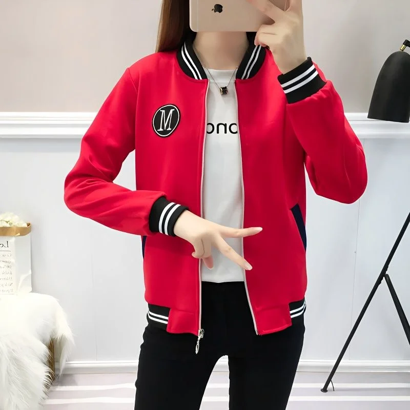 

Women's Casual Outerwear Spring And Autumn New Coat Korean Version Fashion Baseball Jacket Plus Size Clothing For Jaket Women