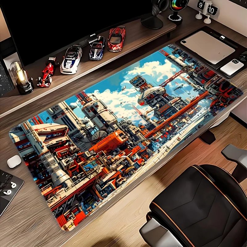 

Machine City Design Mouse Pad Large Rubber Anti-slip PC Desk Accessories Mousepad for Offices and Gamer Keyboard Mats Decor Mat