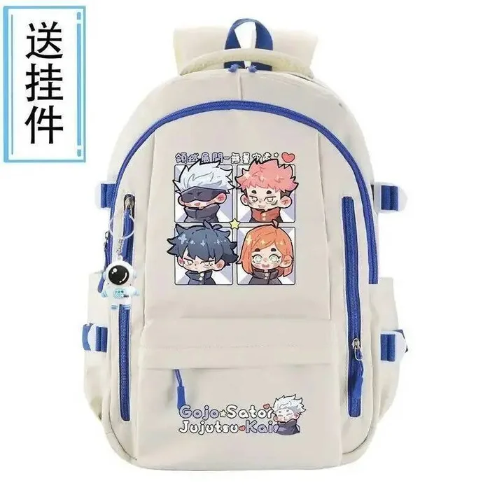 

Breathable Mesh Black White Jujutsu Kaisen Student School Bags Large Capacity Mochilas Backpacks Anime Game