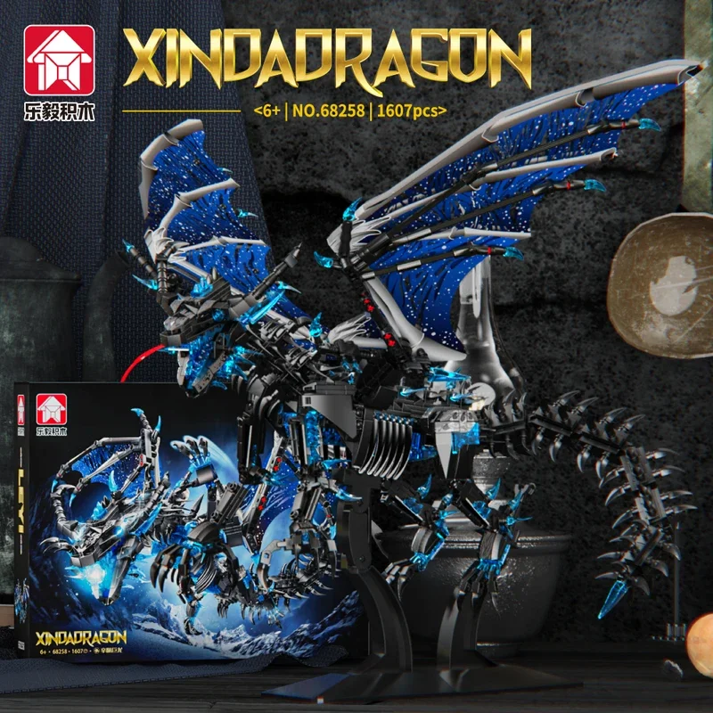 

MINISO 1607 шт., креативные Warcraft Sindragosa Nel, множество Ice Dragon, строительные блоки, сборные кирпичи, игрушки, подарок для детей