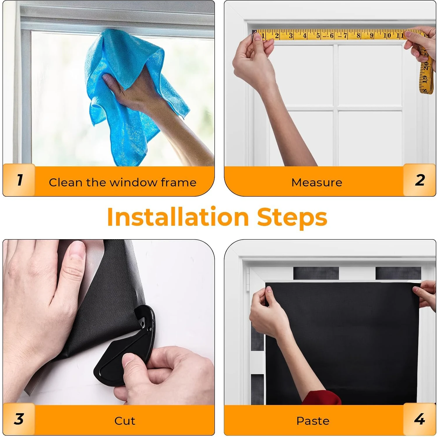 100% Verdunkelungsvorhänge für Zuhause, nicht perforiert, selbstklebend, Sonnenschutzstoff, tragbare Reisevorhänge, Vorhänge und Fensterzubehör – Detail 16