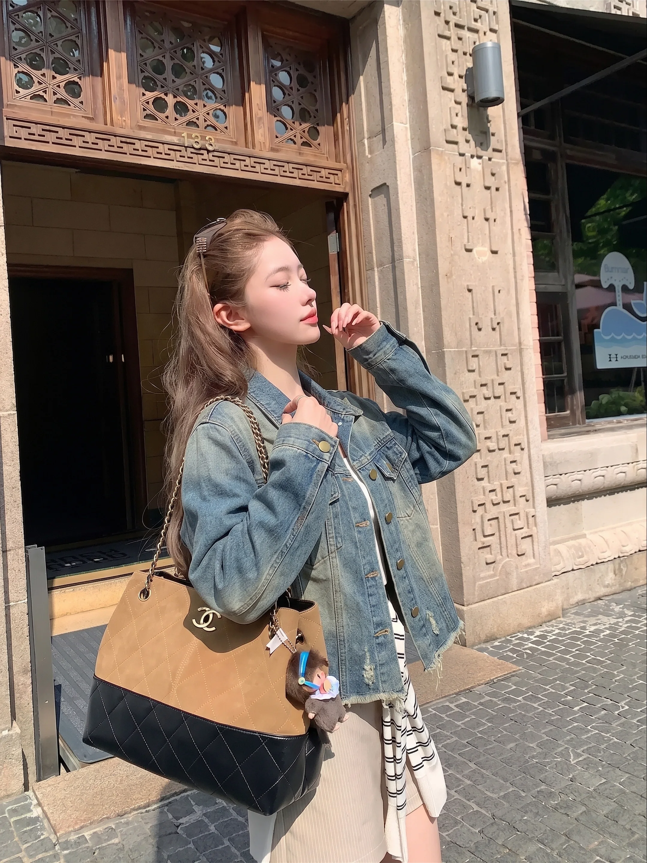 Retro American Style Women's Short Denim Jacket Loose Fit   Washed Slimming Versatile Spring Autumn New Model Coat