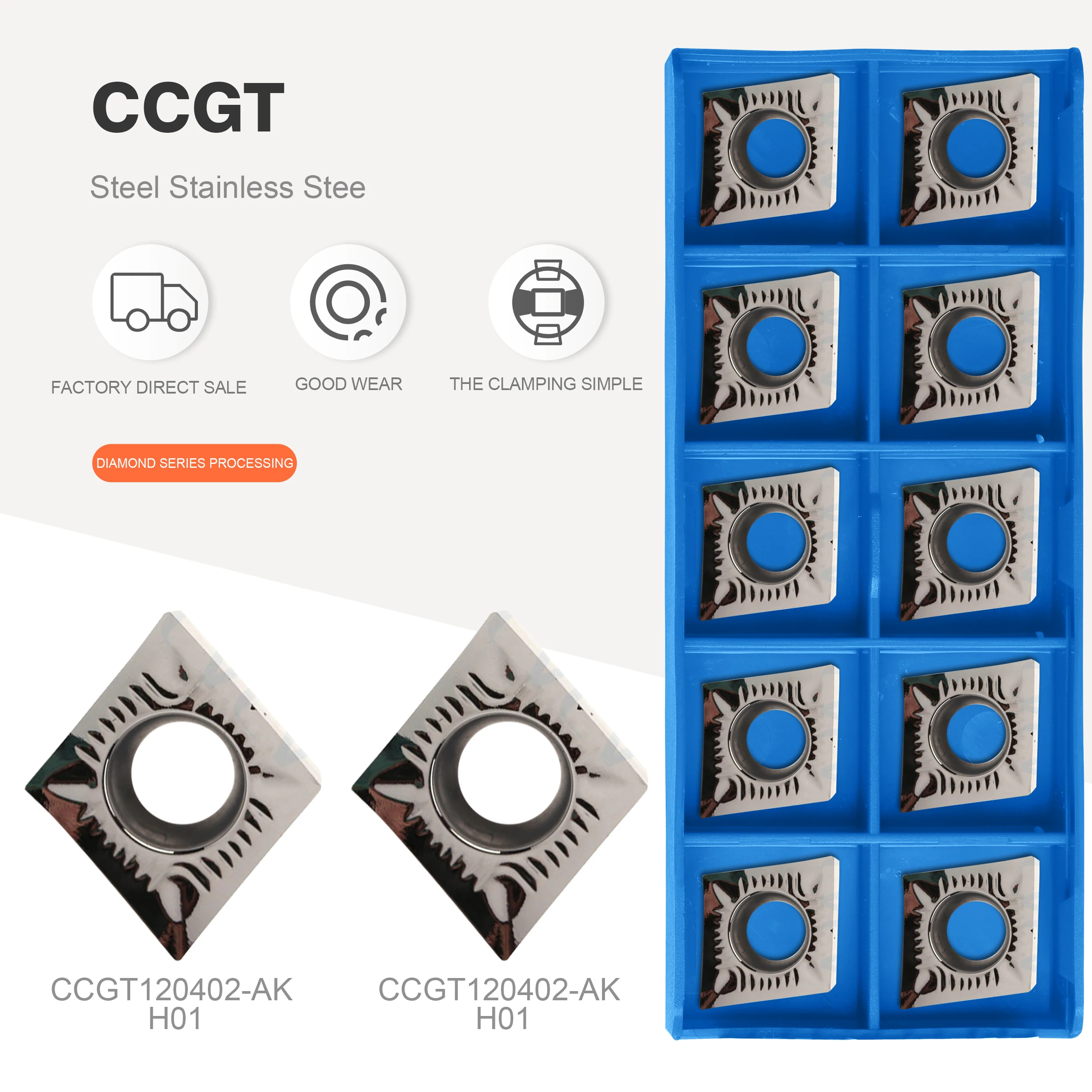 CGT120402 CCGT120404 CCGT120408 AK H01 Carbide Inserts CNC Lathe Cutter Aluminum Copper Machine turning tool metal lathe tools