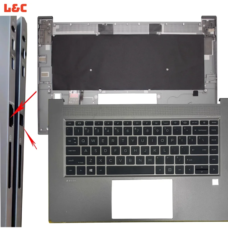 

New For ZBOOK 15S Studio Create G7 G8 US/UK/SP/LA/FR/IT/RU Keyboard With Backlit Palmrest Upper Cover Computer Replacement Parts