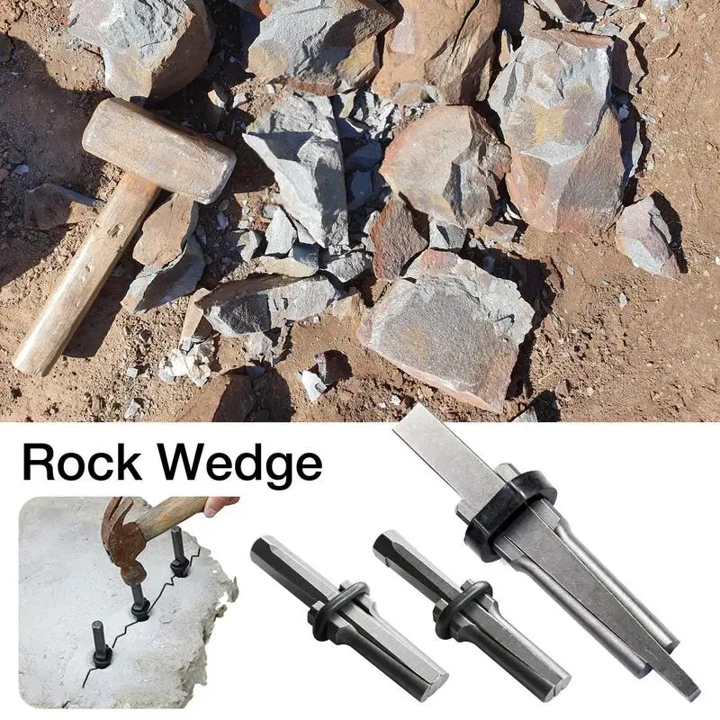 Rock Stone Splitters 16/18/23mm Plug Wedges And Rubber Shims Concrete Rock Stone Splitter Hand Tools Rock Splitters Hand Tool