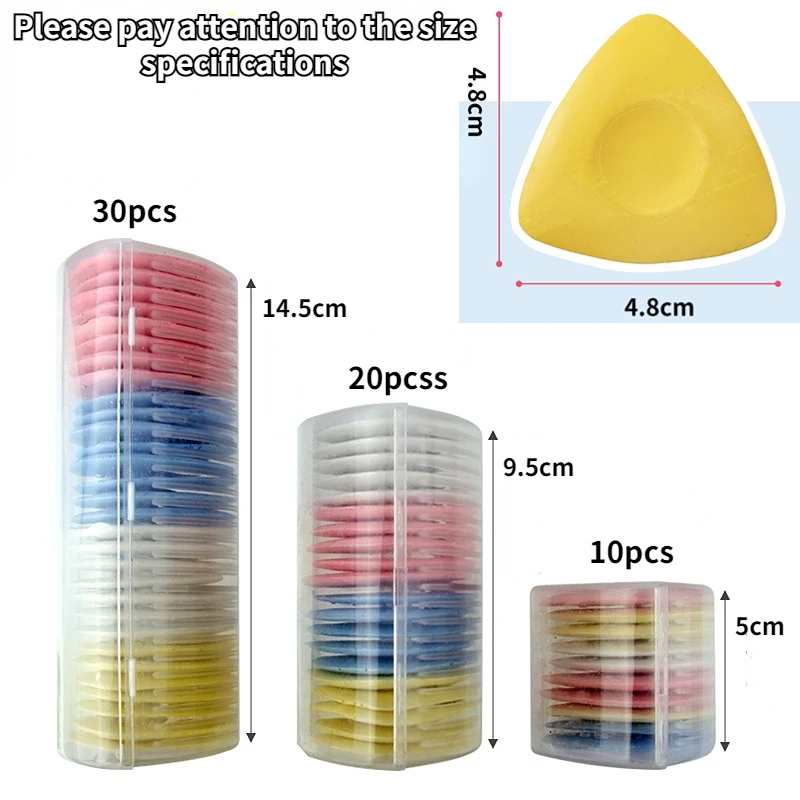 10/20/30Pcs Triangle Tailors Chalk Sewing Fabric Chalk and Fabric Markers for Quilting Sewing Supplies Accessories Erasable