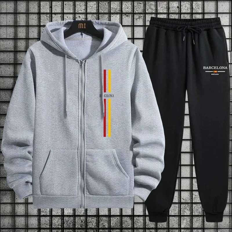 

Men Tracksuit Set Single Zip Up Hoodie And Single Sports Pants 2026 Spring Casual Daily Athletic Lightweight Stretchy Sportswear