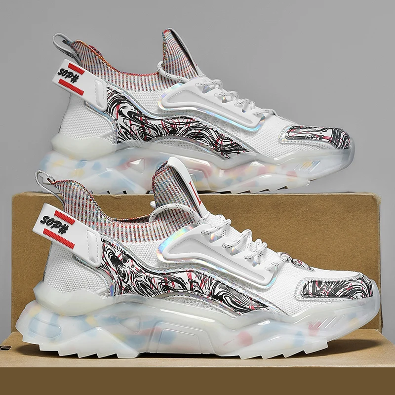 

Men's casual new sports shoes four season fashion versatile outdoor comfortable thick sole light wear-resistant casual sneakers