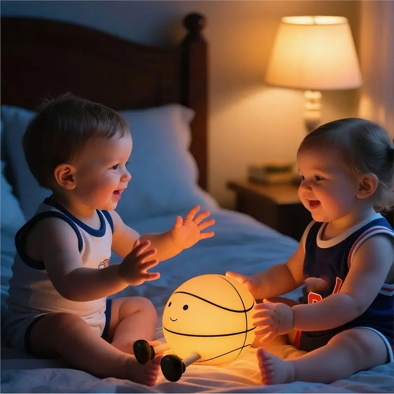 ABBY-Basketball Lamp LED Rechargeable Light Basketball Lamp For Sports Fans Ideal Gift For Boys And Girls