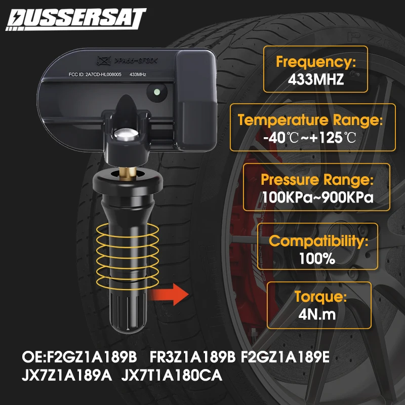 

Tire Pressure Sensor TPMS 433MHz OE F2GZ1A189E for Ford Explorer F-150 F-550 Fiesta Focus Focus IV/ ST F-Series SD/SD DRW