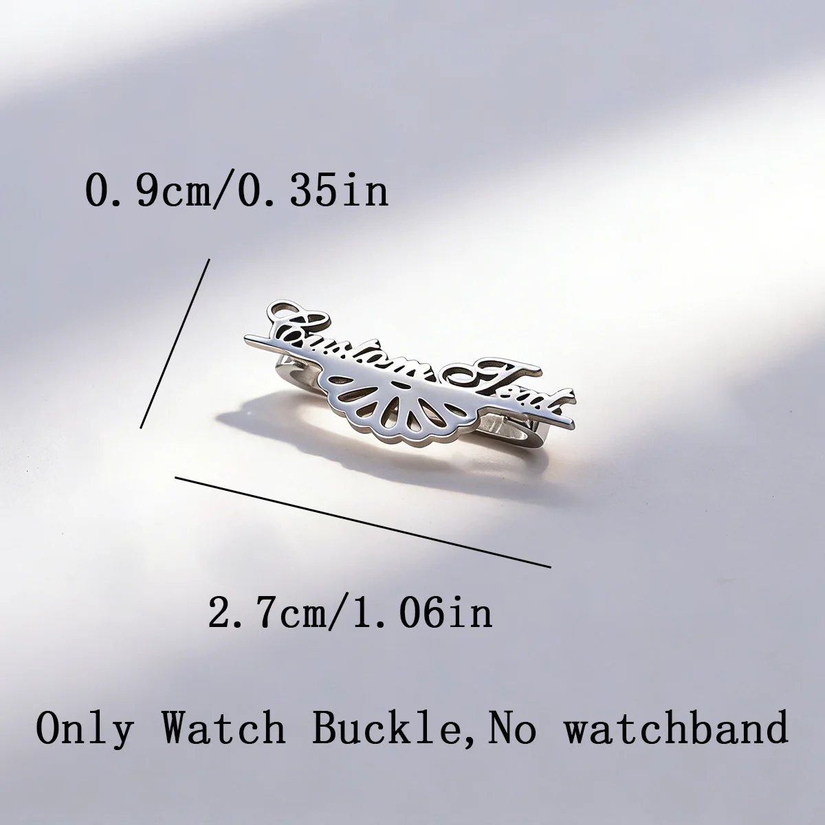 Chandler Custom Name Fan-Shaped Metal Strap Decor Ring, Unique Personalized Jewelry Ornament For Smart Watch Band view 6