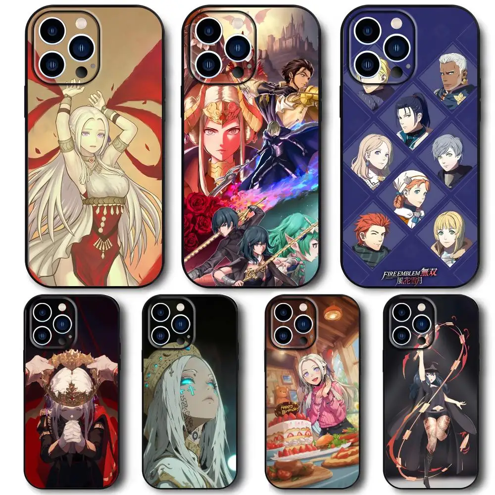 НОВЫЙ чехол для телефона с тремя домиками Fire Emblem для iPhone 16, 16e, 15, 14, 13, 12, 11 Plus Mini Pro Max, мягкий черный противоударный чехол