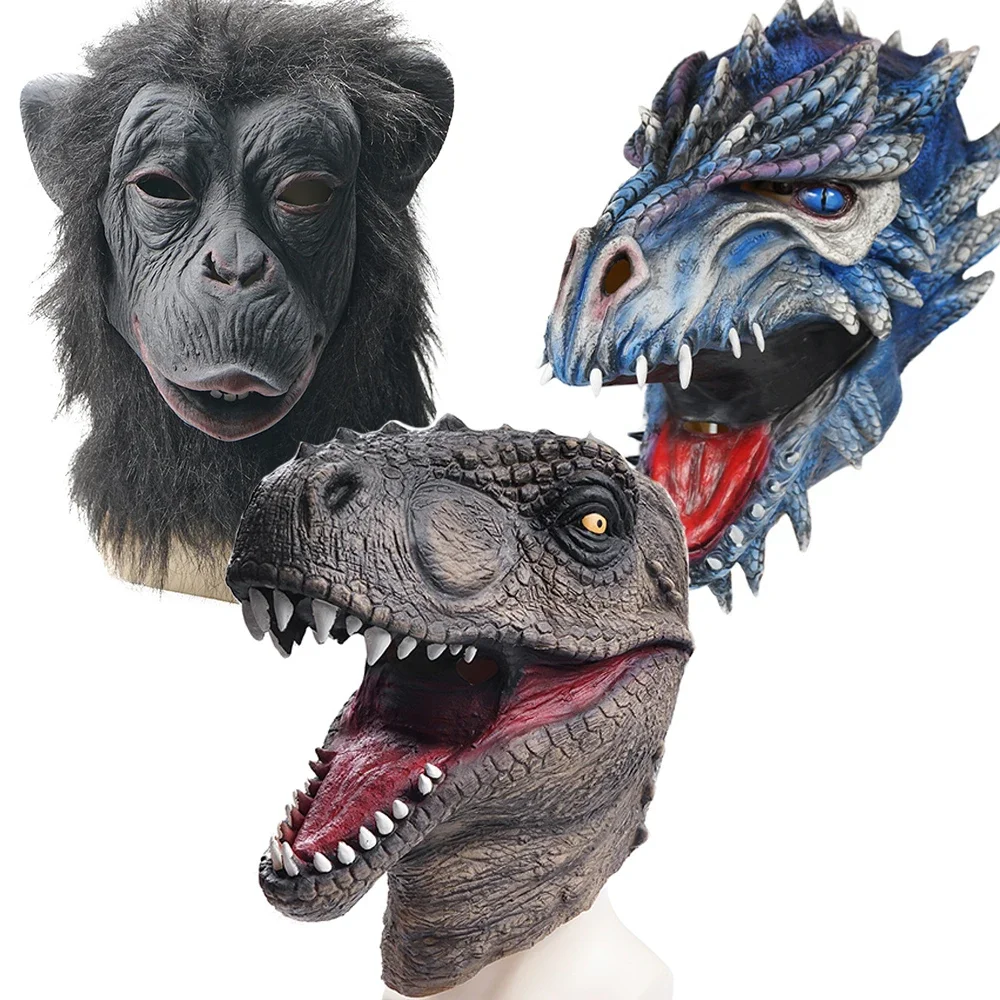 

Animal Mask Halloween Costume Props Dinosaur Mask For Adult Rabbit Crocodile Mask Carnival Party Purim