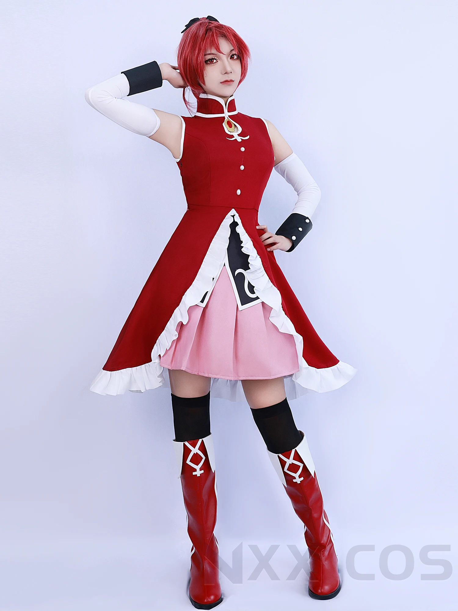 Kyoko Sakura Cosplay Puella Magi Madoka Magica Cosplay Costume Party Clothing Role Play Comic Con Wigs Coser Prop