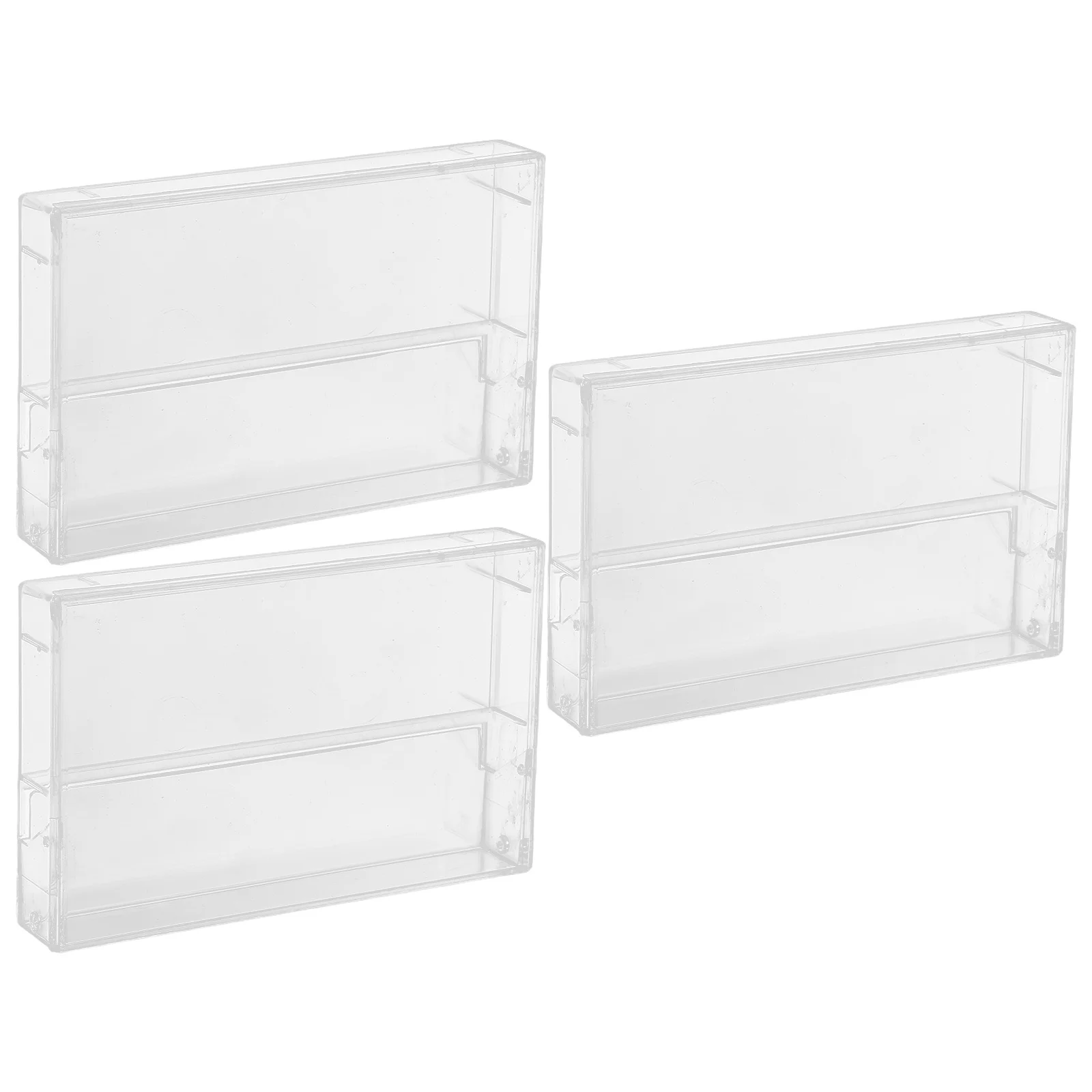 

3Pcs Clear Plastic Cassette Tape Cases Transparent Organizer Retro Music Storage Box Plastic Cassette Tape Cases
