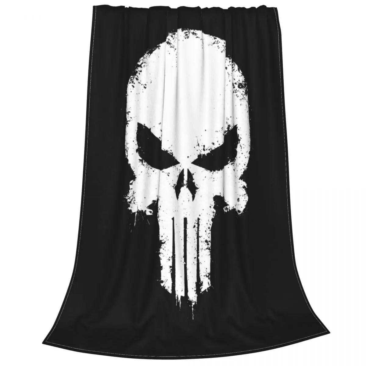 Splatter Effect Skull Fleece Throw Blankets Horror Blankets for Home Outdoor Super Soft Bedroom Quilt