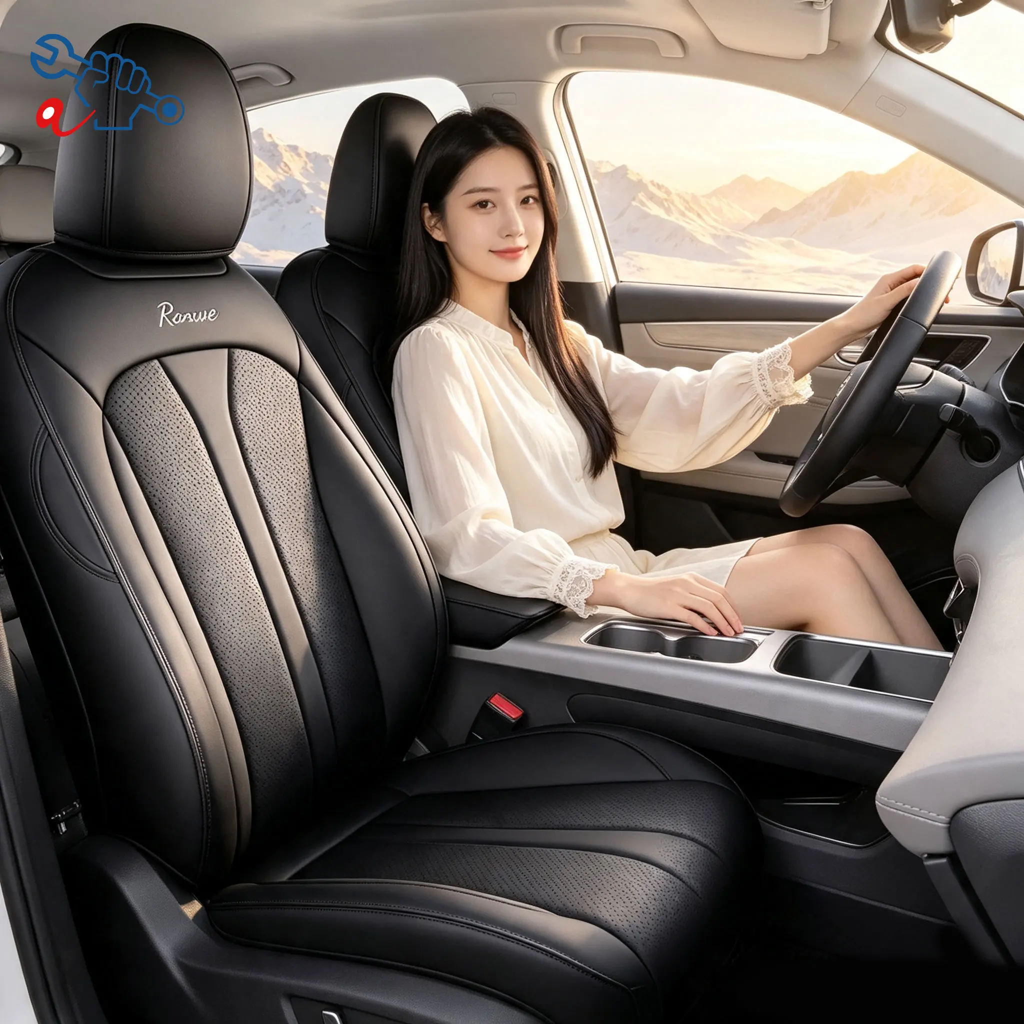 Left-Drive Car Seat Cover For Roewe E6 2025-2026 Custom Fit Seat Cover Full Surrounded Seat Protection Cushion Auto Interior